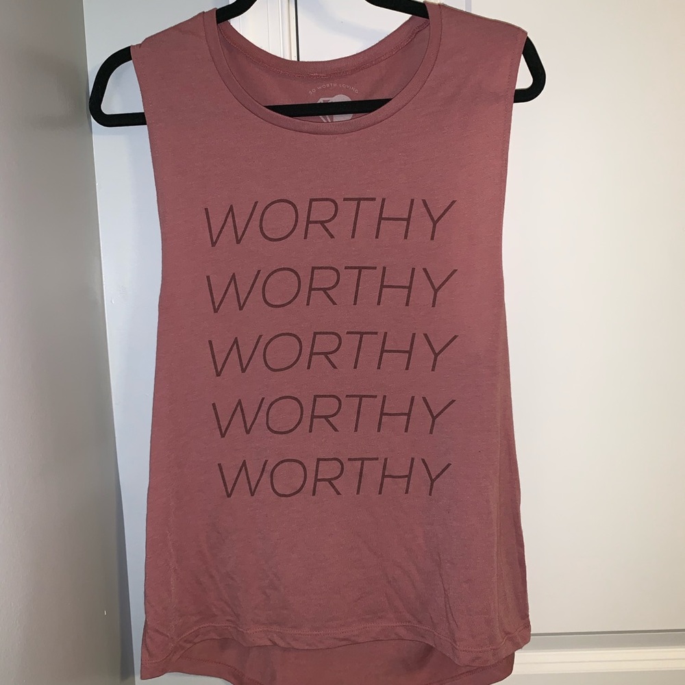 Pink “Worthy” Tank Top